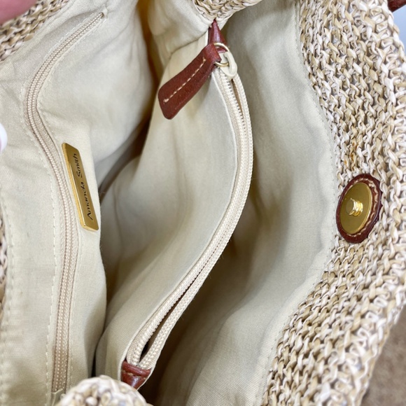 Amanda Smith NWT Stiched Straw Handbag - Picture 3 of 6